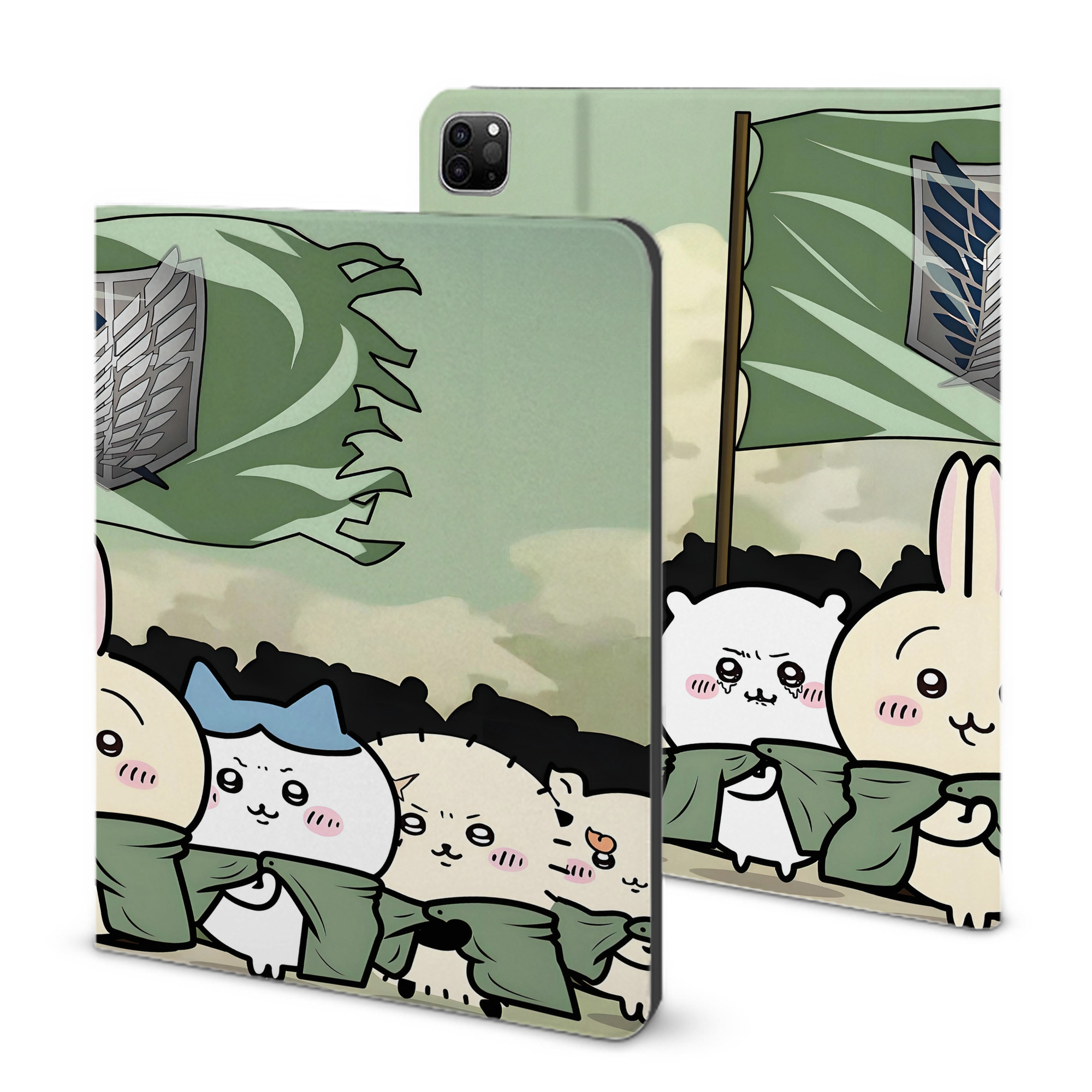 （画像用） ちいかわ Chii-kawa IPad ケース ブック型 PUレザー TPU 耐衝撃 軽量 薄型 ペン収納なし 全面保護 IPad 各モデル対応